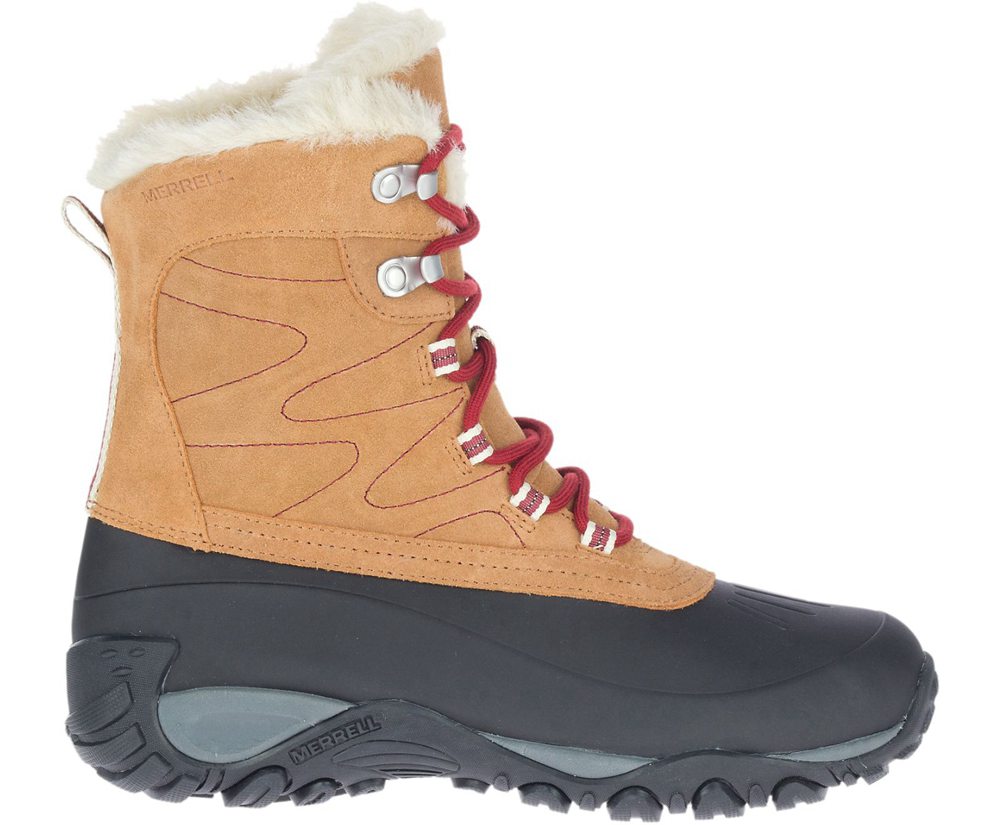 Merrell Støvler Dame - Yokota Polar Waterproof - Khaki/Sort - NTI392574
